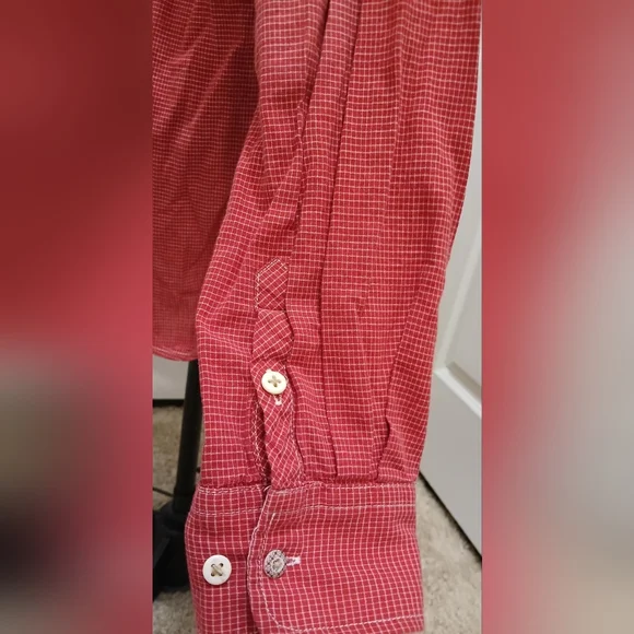 Men's Scotch & Soda Red Button Down Shirt - Picture 8 of 15
